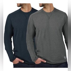 Rugged Elements Men’s Long Sleeve Tee 2-pack Durable Utility Charcoal/Grey,Large